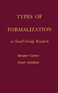 Cover: Types of Formalization in Small-Group Research - Praeger Publishers Inc