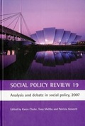 Cover: Social Policy Review 19 - Policy Press