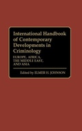 Cover: International Handbook of Contemporary Developments in Criminology - Greenwood Press