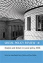 Cover: Social Policy Review 18 - Policy Press