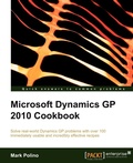 Cover: Microsoft Dynamics GP 2010 Cookbook - Packt Publishing