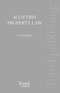 Cover: Scottish Property Law - Tottel Publishing