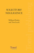 Cover: Solicitors' Negligence - Tottel Publishing