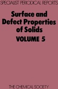 Cover: Surface and Defect Properties of Solids - Royal Society of Chemistry