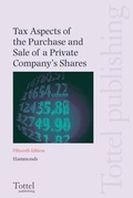 Cover: Tax Aspects of the Purchase and Sale of a Private Company's Shares - Tottel Publishing