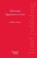 Cover: Electronic Signatures in Law - Tottel Publishing