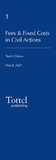 Cover: Fees and Fixed Costs in Civil Actions - Tottel Publishing