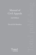 Cover: Manual of Civil Appeals - Tottel Publishing