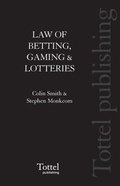 Cover: The Law of Betting, Gaming and Lotteries - Tottel Publishing