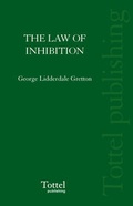 Cover: Law of Inhibition and Adjudication - Tottel Publishing