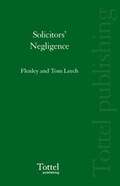 Cover: Solicitors' Negligence - Tottel Publishing