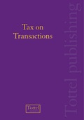 Cover: Tax on Transactions - Tottel Publishing