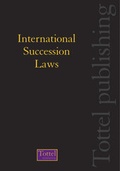 Cover: International Succession Laws - Tottel Publishing
