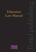 Cover: Education Law Manual - Tottel Publishing