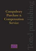 Cover: Compulsory Purchase and Compensation Service - Tottel Publishing