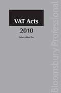 Cover: VAT Acts 2010 2010 - Bloomsbury Professional