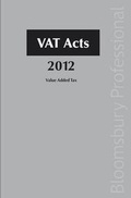 Cover: VAT Acts 2012 - Bloomsbury Professional