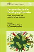 Cover: Decentralization in Developing Countries - Edward Elgar Publishing