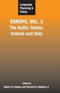 Cover: Language Planning and Policy in Europe, Vol. 3 - Multilingual Matters