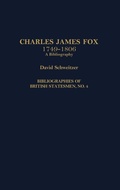 Cover: Charles James Fox, 1749-1806 - Greenwood Press
