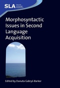 Cover: Morphosyntactic Issues in Second Language Acquisition - Multilingual Matters