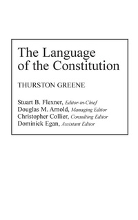 Enlarge image Cover: The Language of the Constitution - Greenwood Press
