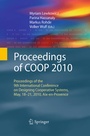 Cover: Proceedings of COOP 2010 - Springer