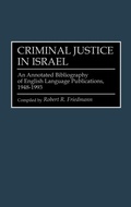 Cover: Criminal Justice In Israel - Greenwood Press