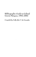 Cover: Bibliographic Guide to Gabriel Garcia Marquez, 1992-2002 - Praeger Publishers Inc