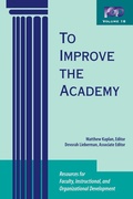 Cover: To Improve the Academy - Jossey-Bass