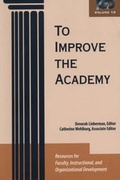 Cover: To Improve the Academy - Jossey-Bass
