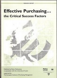 Abbildung von: Effective Purchasing, the Critical Success Factors - Policy Publications
