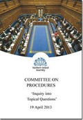 Cover: Inquiry into topical questions - Stationery Office Books