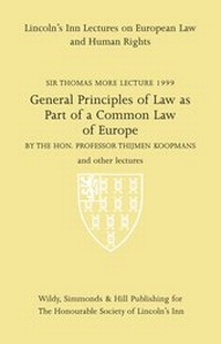Enlarge image Cover: Sir Thomas More Lecture 1999 - Wildy, Simmonds and Hill Publishing
