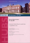 Cover: Industrial Global Brand Leadership: a Capabilities View - University of Hull, Business School (HUBS)