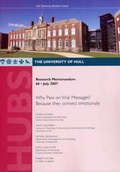 Cover: Why Pass on Viral Messages? Because They Connect Emotionally - University of Hull, Business School (HUBS)