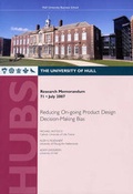 Cover: Reducing On-going Product Design Decision-making Bias - University of Hull, Business School (HUBS)