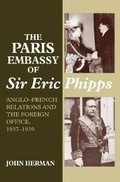 Cover: Paris Embassy of Sir Eric Phipps - Liverpool University Press
