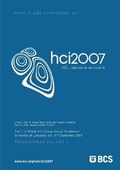 Cover: Proceedings of HCI 2007 (Vol. 1) 2007 - British Computer Society