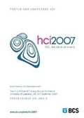 Cover: Proceedings of HCI 2007 (Vol. 2) 2007 - British Computer Society
