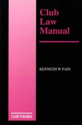 Cover: Club Law Manual - Callow Publishing Ltd