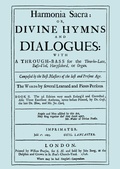 Cover: Harmonia Sacra or Divine Hymns and Dialogues with a Through-Bass for the Theorbo-Lute, Bass Viol, Harpsichord, or Organ: Bk. II - Travis and Emery Music Bookshop