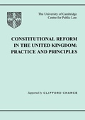 Cover: Constitutional Reform in the United Kingdom - Hart Publishing