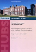 Cover: Re-thinking Management Education: from Cognition, to Action, to Learning - University of Hull, Business School (HUBS)