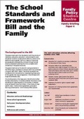 Cover: The School Standards and Framework Bill and the Family - Family Policy Studies Centre