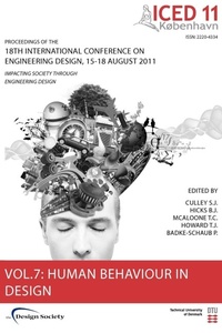 Enlarge image Cover: Proceedings of ICED11: Human Behaviour in Design Vol. 7 - Design Society