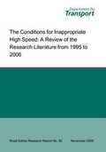 Cover: The Conditions for Inappropriate High Speed - Department For Transport