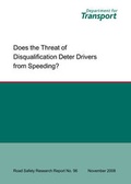 Cover: Does the Threat of Disqualification Deter Drivers from Speeding? - Department For Transport