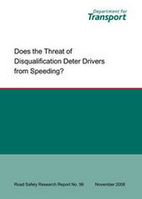 Abbildung von: Does the Threat of Disqualification Deter Drivers from Speeding? - Department For Transport