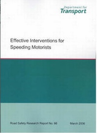 Enlarge image Cover: Effective Intervention for Speeding Motorists - Department For Transport